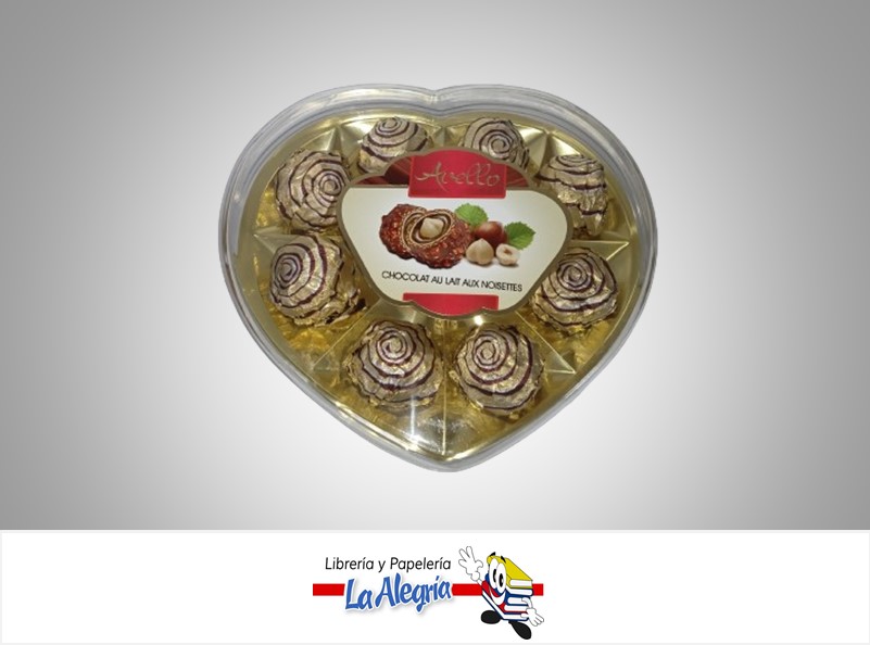 BOMBOM DE CHOCOLATE CORAZON 100 G , PAQ 8 UND MARCA AVELLO