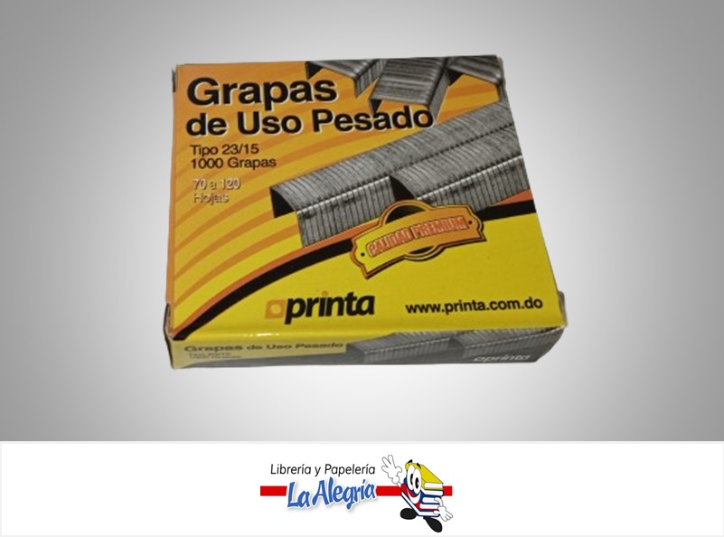 GRAPA LISA 23/15 USO PESADO 1000 UND MARCA PRINTA