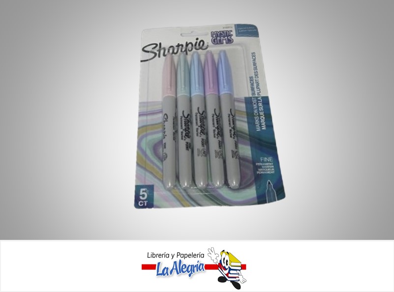 MARCADOR PERMANENTE PUNTA FINA MISTICO PAQ 5 UND MARCA SHARPIE