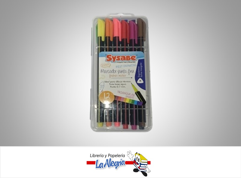 MARCADOR FINE LINER TRIANGULAR 0.7MM MARPF-12; 12 UND MARCA SYSABE