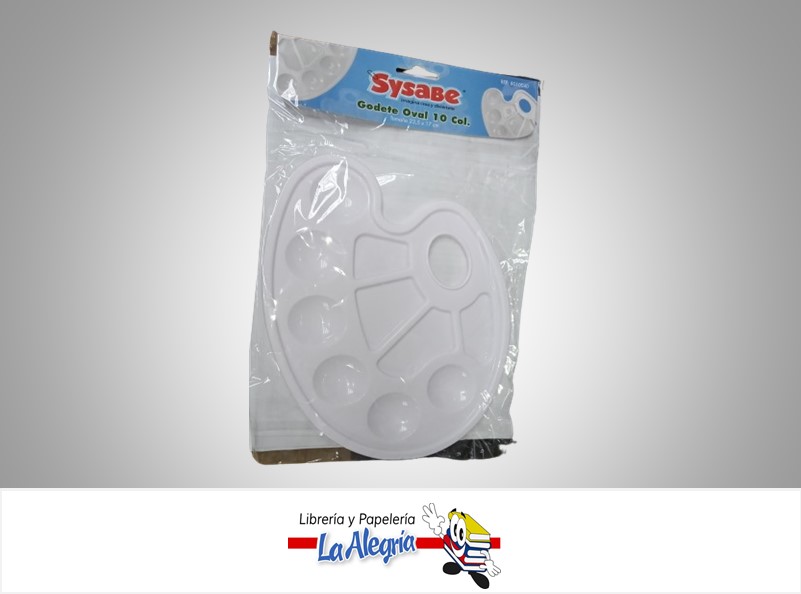 PALETA PLASTICA OVALADA 8010040; 10 COLORES MARCA SYSABE