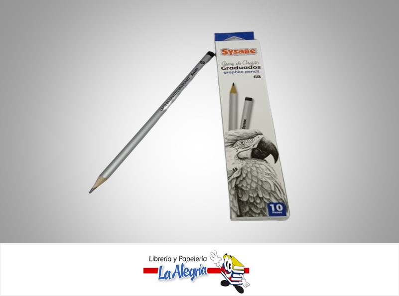 LAPIZ  DE GRAFITO GRADUADOS 6B UND MARCA SYSABE