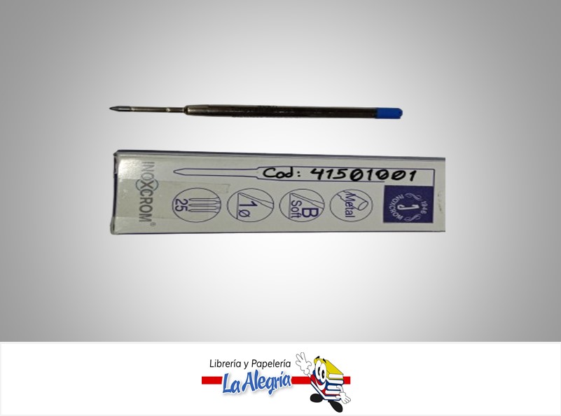 REPUESTO BOLIGRAFO INOXCROM FUNCIONA PARA  PARKER 1.0MM MEDIO AZUL MARCA INOXCROM