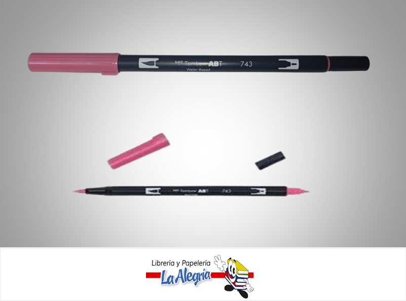 MARCADOR DOBLE PUNTA ABT 743 A BASE DE AGUA ROSA MEDIO UND MARCA TOMBOW