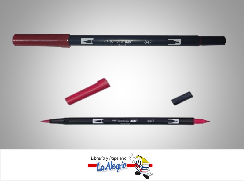 MARCADOR DOBLE PUNTA ABT 847 LIBRE DE ACIDO ROJO CRISMON UND MARCA TOMBOW