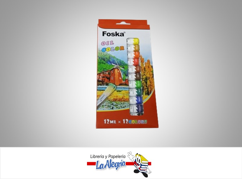 PINTURA OLEO PE1010 12 ML 12 COLORES MARCA FOSKA