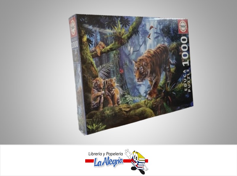 ROMPECABEZA TIGRES EN EL ARBOL 17662; 1000 PZ MARCA EDUCA