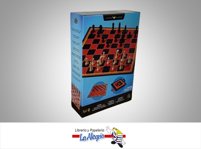 AJEDREZ, DAMAS Y TRES EN UNO 6065336 MARCA SPIN MASTER