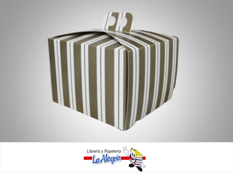 CAJA DE REGALO TREVI N°2 LINEARE TIPO F 10.2X16X16 CM ORO MARCA PRESTO PACK
