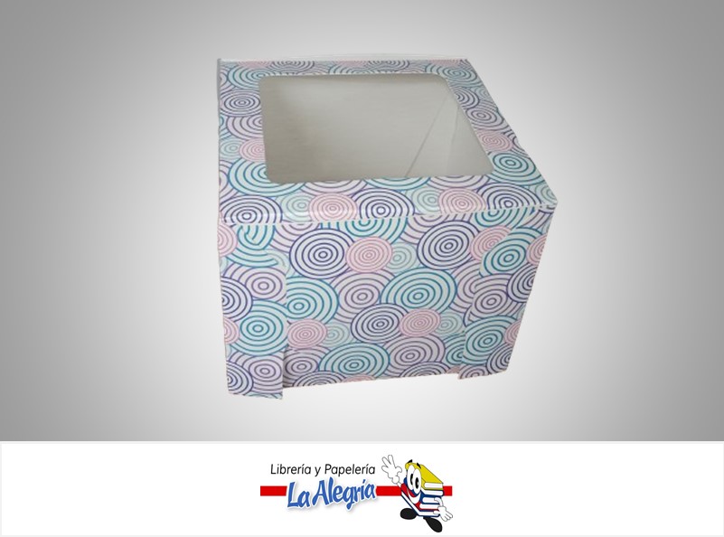 CAJA DE REGALO TOSCANA N°6 PSICHE CON VISOR TIPO B 14X18X18 CM CIRCULOS MARCA PRESTO PACK