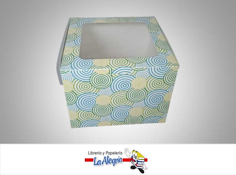 CAJA DE REGALO TOSCANA N°6 PSICHE CON VISOR TIPO C 14X18X18 CM CIRCULOS MARCA PRESTO PACK