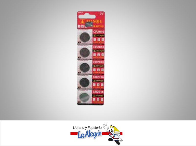 PILA DE BOTON CR2016/5BP LITIO 3V UND MARCA TIANQIU