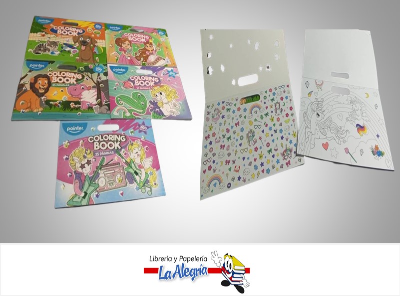 LIBRO PARA COLOREAR CON STICKERS DB-2382; 25 PAGINAS MARCA POINTER