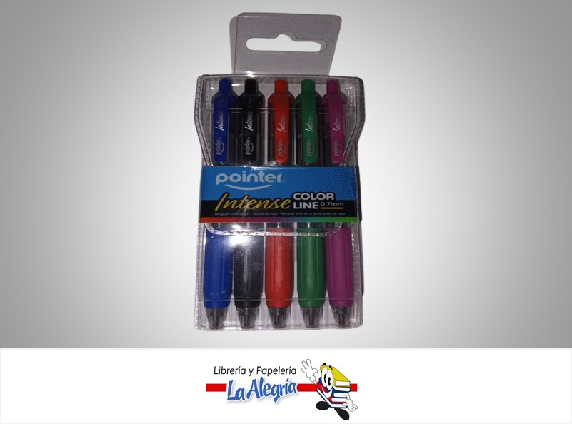 BOLIGRAFOS GEL INTENSE 0.7MM PAQ 5 GP-23100-5 MARCA POINTER