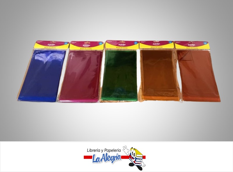 BOLSAS DE CELOFAN ADHESIVAS OB-2315-C 15X23 CM PAQ 50 PZA COLORES VARIOS MARCA POINTER