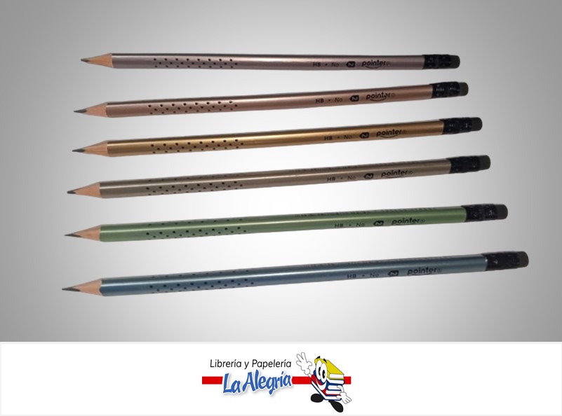 LAPIZ DE GRAFITO PERLADO N°2 MGP-12-B COLORES VARIADOS UND MARCA POINTER