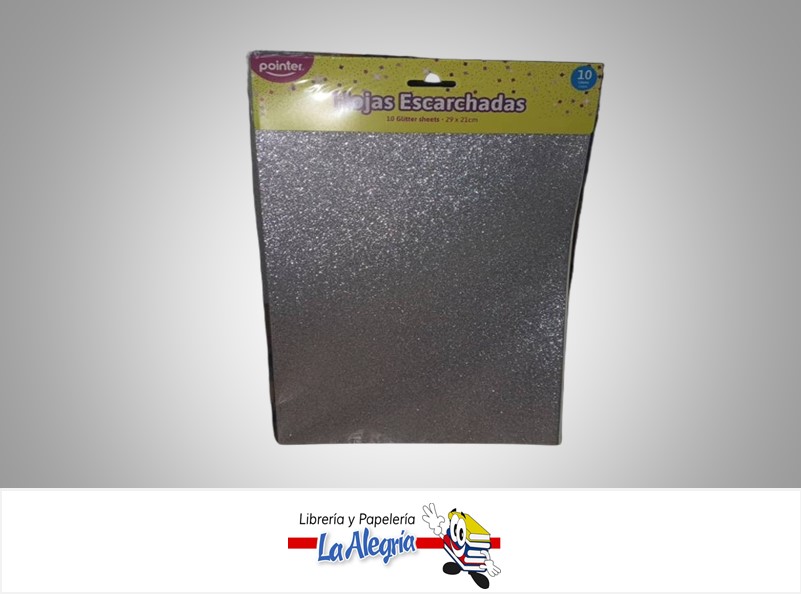 PAPEL ESCARCHADO ANC-2316; 29X21CM PAQ 10 UND COLORES VARIADOS MARCA POINTER