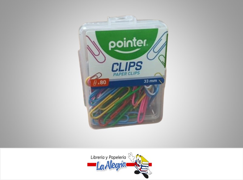 CLIP BXCP-33MM-C; 33MM 80UND COLORES MARCA POINTER