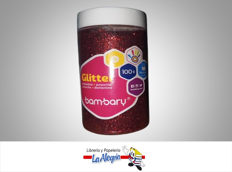 ESCARCHA 100 GR ROJO MARCA BAMBARY