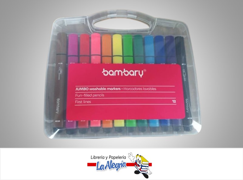 MARCADOR LAVABLE TRIANGULARES  205-2520/305 12 COLORES MARCA BAMBARY