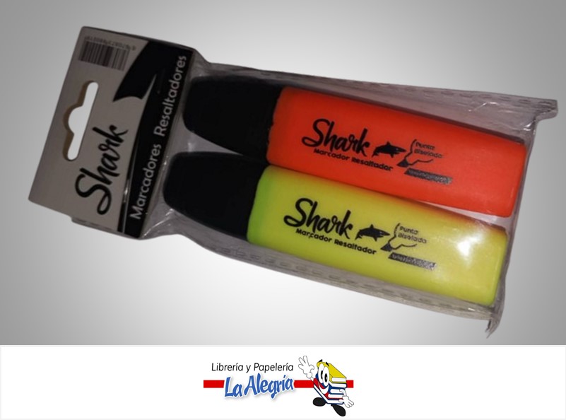 RESALTADOR BISELADO PAQ 2 COLORES MARCA SHARK