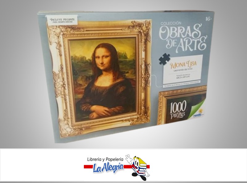 ROMPECABEZA OBRAS DE ARTE COLECCION DE ARTE LA MONA LISA 1000 PZA MARCA RONDA