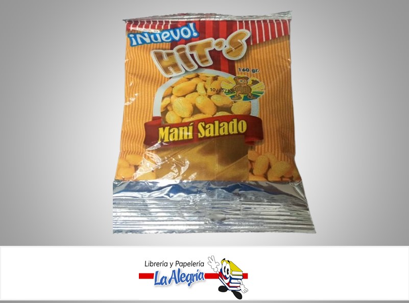 MANÍ SALADO 160G MARCA HIT´S