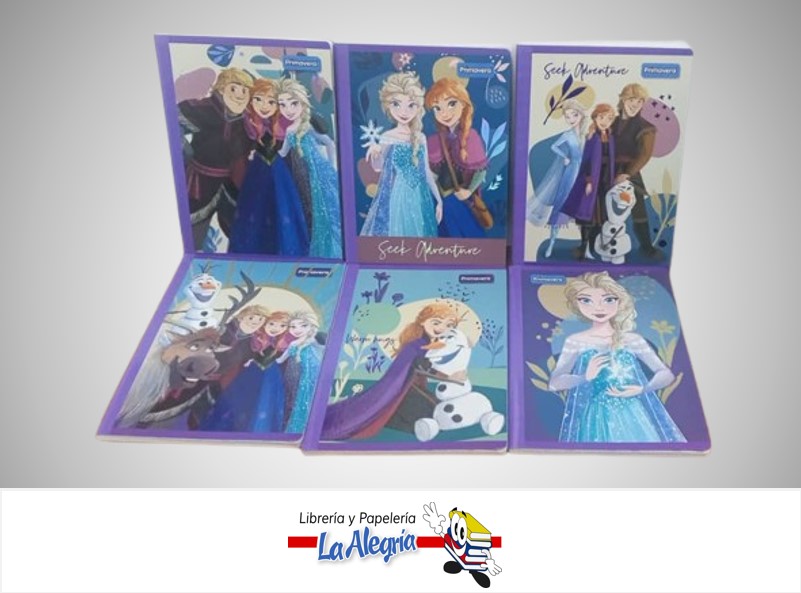 LIBRETA COSIDA FROZEN 100 HOJAS CUADROS CON STICKERS 12053-005 18X24CM MARCA PRIMAVERA
