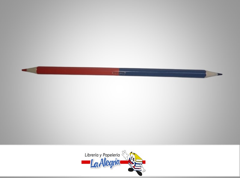 LAPIZ BICOLOR AZUL Y ROJO UND MARCA SHARK