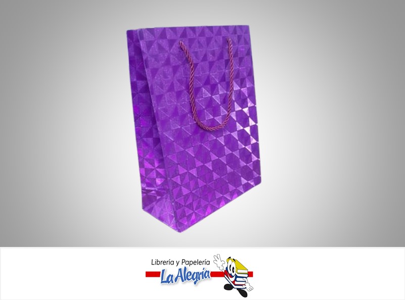 BOLSA DE REGALO TRIANGULOS MAGENTA 24x18x8CM UND MARCA S/M