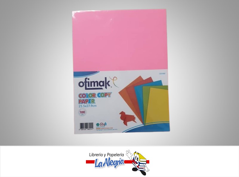PAPEL BOND DE COLORES CARTA 22X28CM 5COL 75GR OK488 MARCA OFIMAK