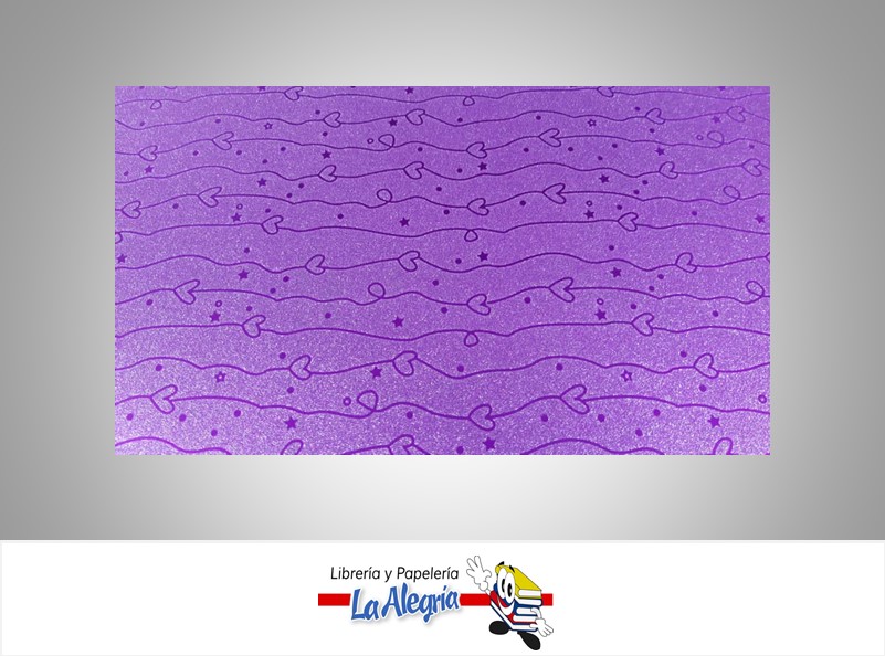 CARTULINA ESCARCHADA MICRO FANTASIA 50X70CM RAMAS LILA UND 350GR MARCA S/M
