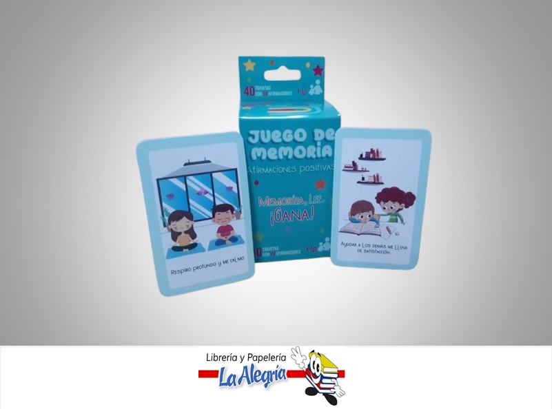 JUEGO DE MEMORIA PARA NIÑOS DE AFIRMACIONES POSITIVAS MARCA DW