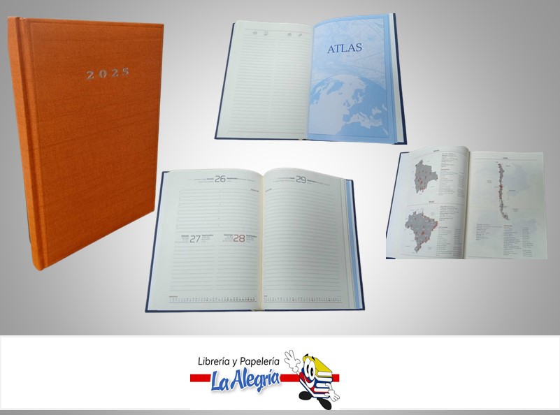 AGENDA 2025 DIARIA CORVARA NARANJA D60 MARCA ARTESCO
