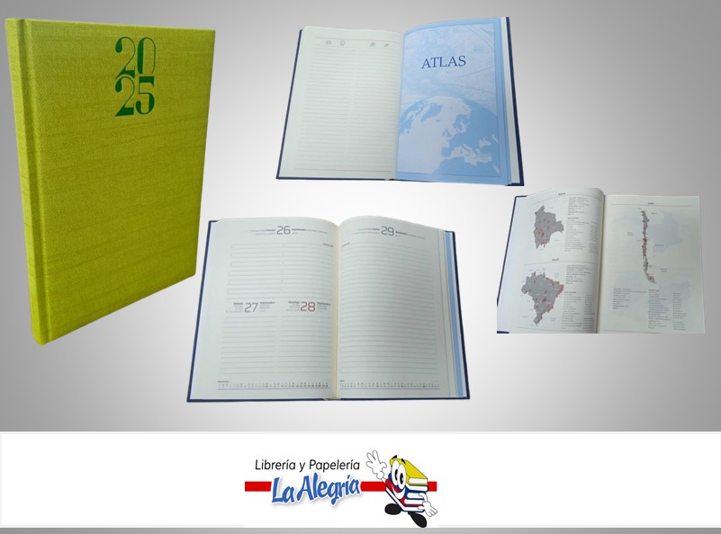 AGENDA 2025 DIARIA CORVARA VERDE MANZANA D61 MARCA ARTESCO