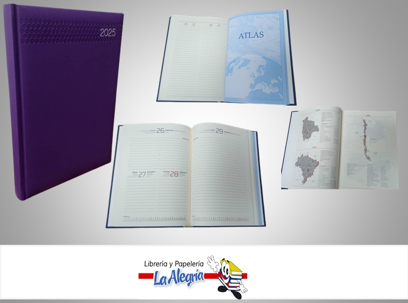 AGENDA 2025 DIARIA POSITANO MORADO C27 MARCA ARTESCO