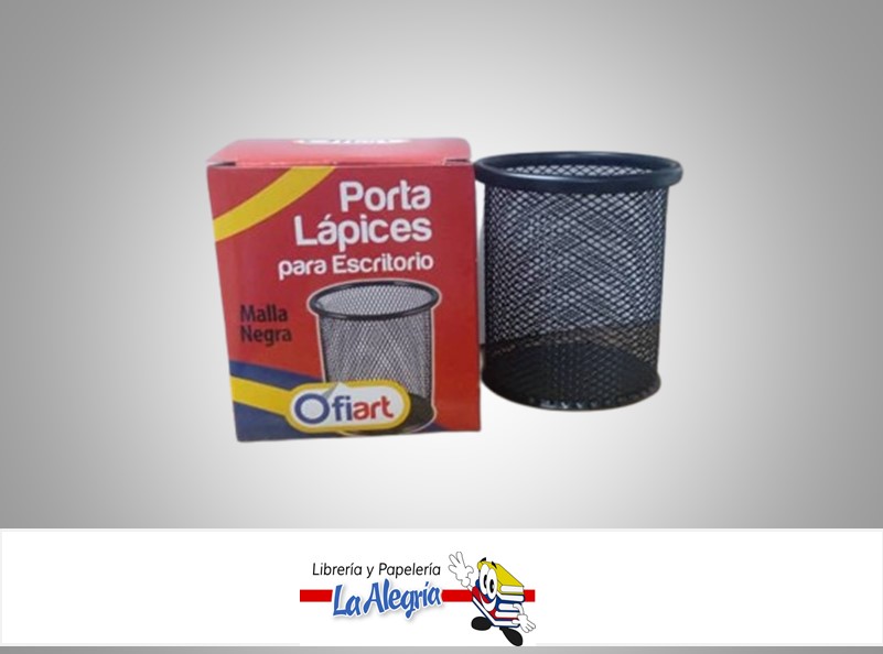 PORTA LAPIZ DE MALLA 8.3X9.7 CM NEGRO MARCA OFIART