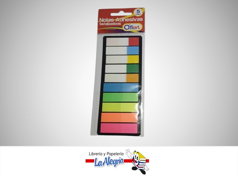MARCADOR PAGINAS ADHESIVOS OF-033; 11X15.5MM PQ 250 UND COLORES VARIOS MARCA OFIART
