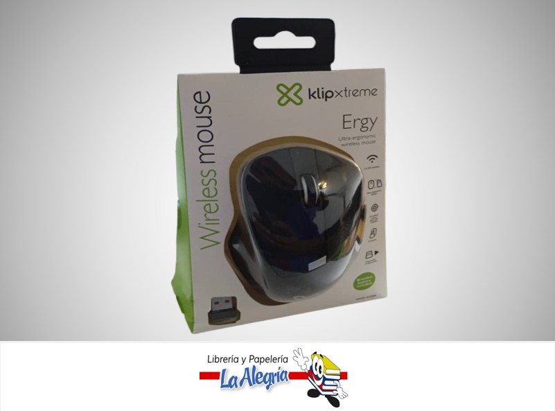 MOUSE INALAMBRICO ERGY ERGONOMICO 4 BOTONES KMW-420BK MARCA KLIPXTEME