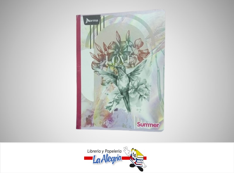 LIBRETA COSIDA 100 HOJAS CUADRICULADA CON STICKERS MARCA NORMA