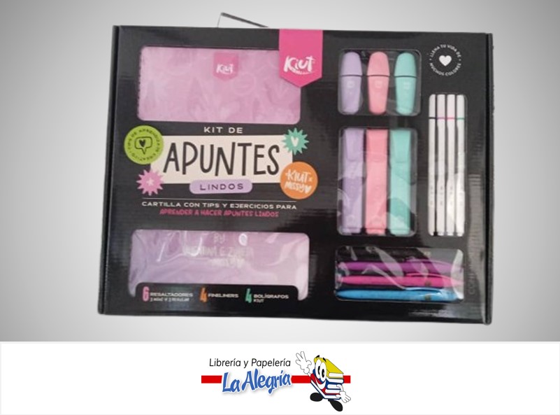 KIT APUNTES LINDOS KIUT MISSY ART CAJA 14 PZA. MARCA KIUT