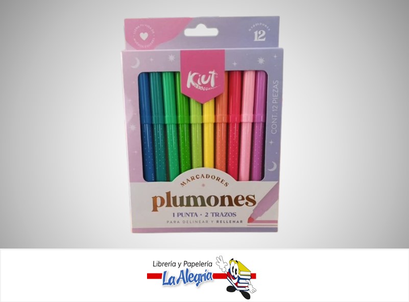 MARCADOR LAVABLE CAJA 12 COLORES MARCA KIUT