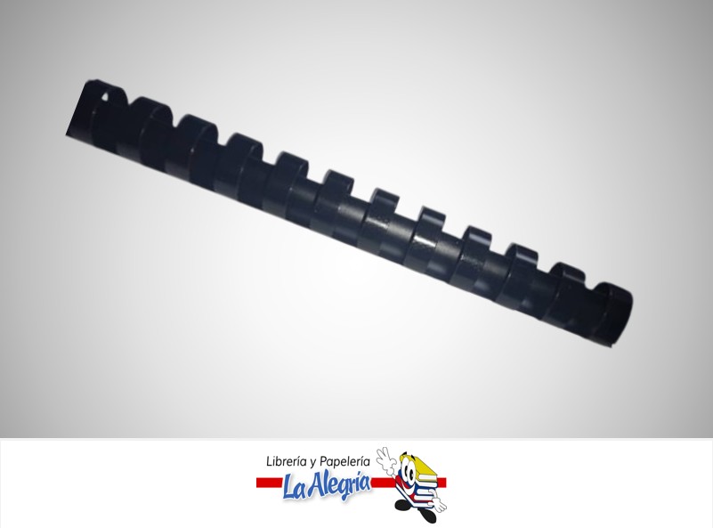 ESPIRAL OVALADO 16MM X 30CM PARA 125 HOJAS NEGRO MARCA S/M