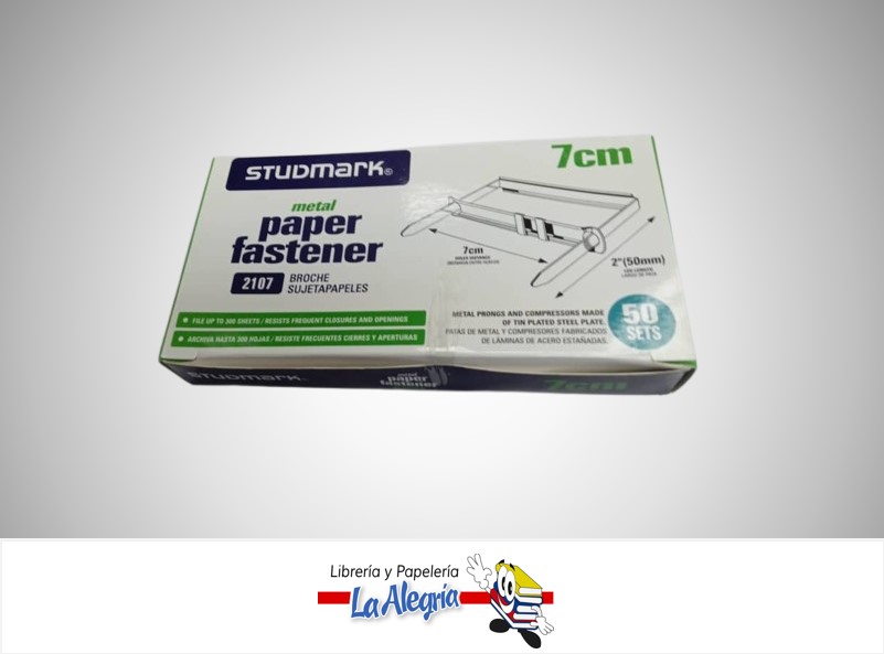 GANCHO PARA CARPETA METAL 7 CM CAJA 50 PZS MARCA STUDMARK