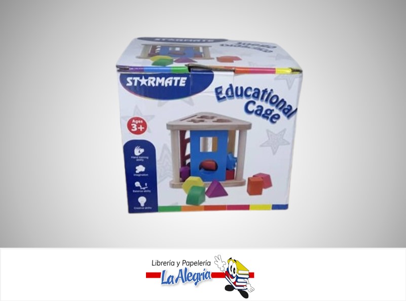 JUEGO DIDACTICO PIEZAS GEOMETRICAS DE MADERA 15.5X17.5CM 84349 MARCA STARMATE