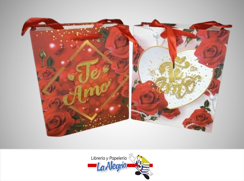 BOLSA DE REGALO TE AMO 19X23.5X8 85628 MARCA S/M