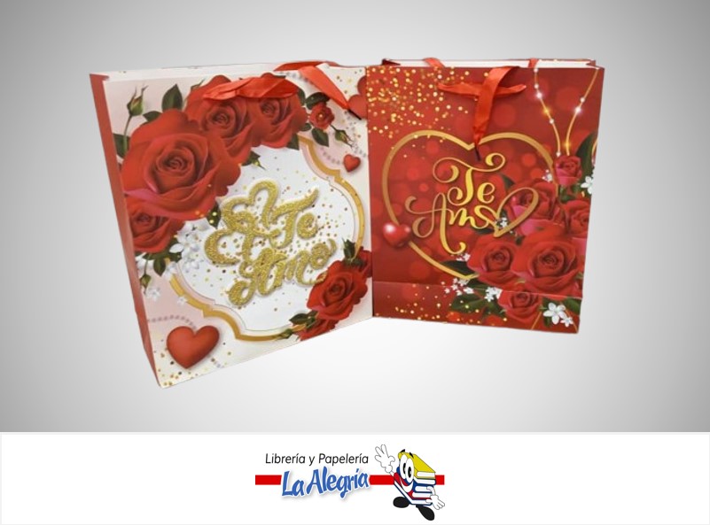 BOLSA DE REGALO TE AMO 26X32X10CM 85629 MARCA S/M