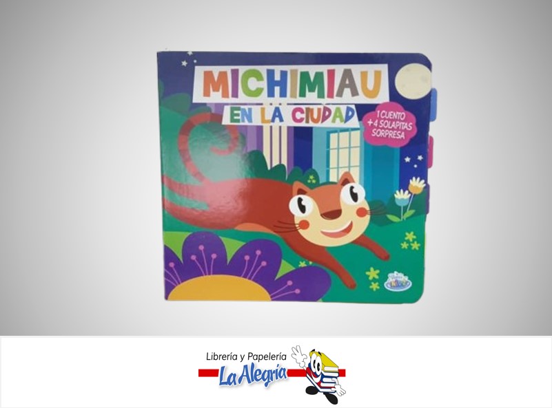 MICHIMIAU EN LA CIUDAD CUENTO INFANTIL CON SOLAPAS SORPRESAS BK-311 MARCA BRAINY KIDS