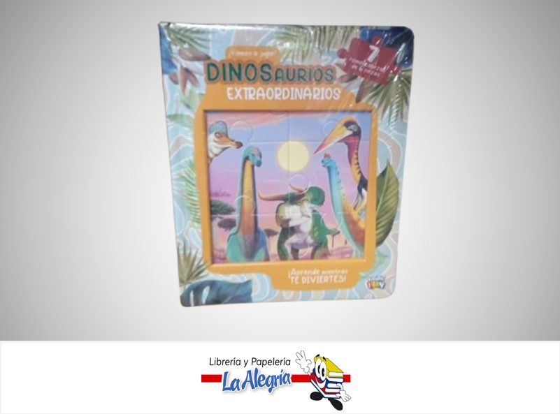 CUADERNO DIDACTICO ROMPECABEZA DINOSAURIO EXTRAORDINARIOS LIST-502 7 UNIDADES DE 6 PIEZAS MARCA SCHOOL FUN