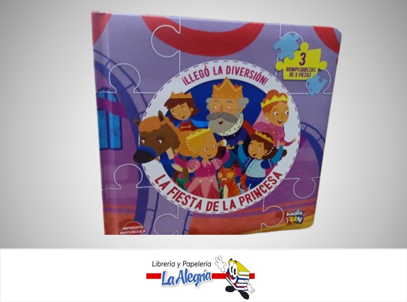 CUADERNO DIDACTICO ROMPECABEZA LA FIESTA DE LA PRINCESA LIST-502 3 UNIDADES DE 9 PIEZAS MARCA SCHOOL FUN7
